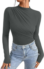Long Sleeve Ruched Bodysuit