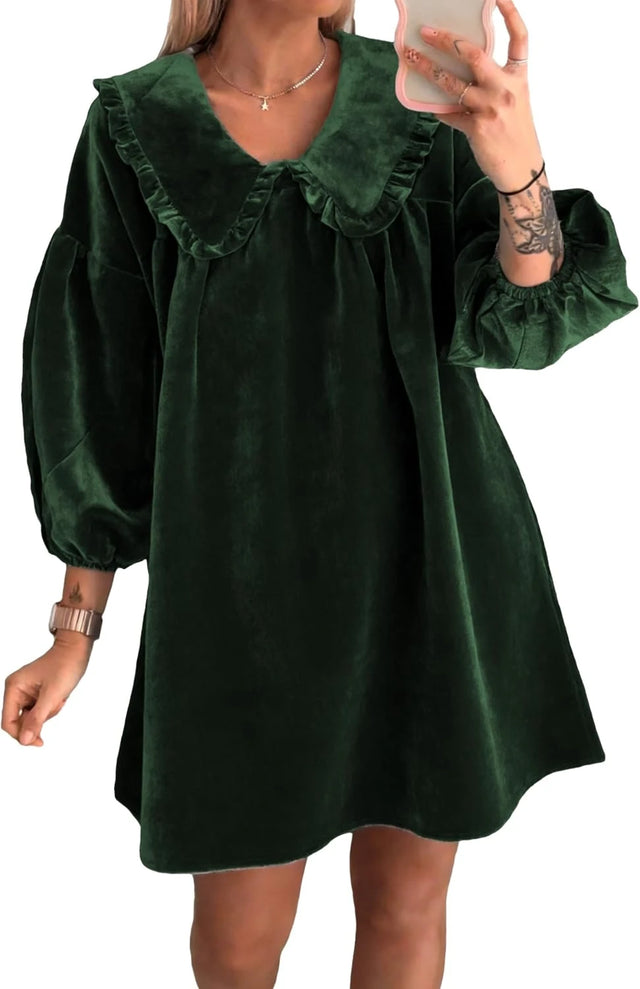 Velvet Babydoll Dress