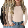 ribbed cotton girls long sleeve layering tops