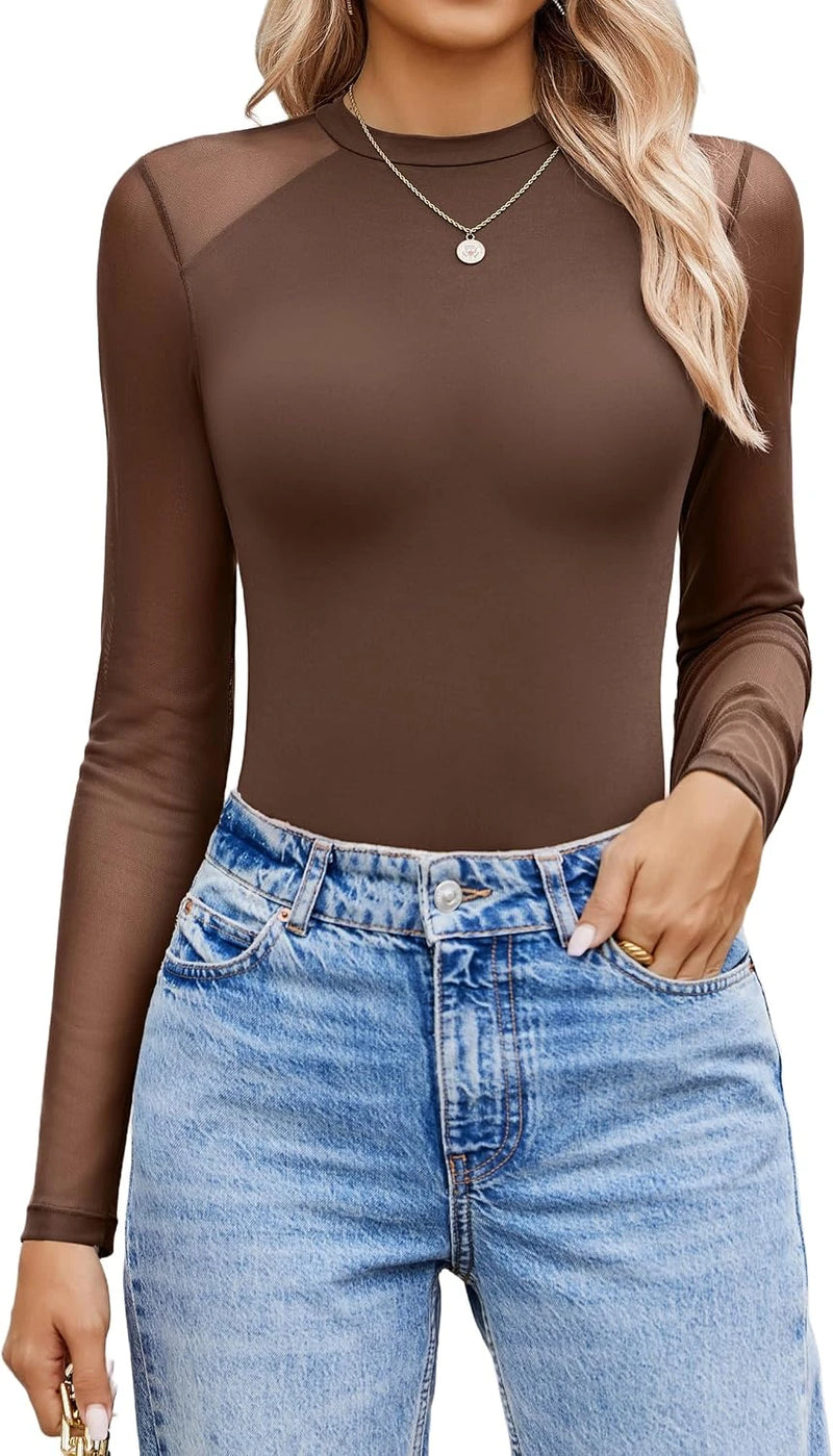 Long Sleeve Mesh Bodysuit