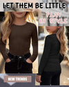 ribbed cotton girls long sleeve layering tops