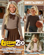 ribbed cotton girls long sleeve layering tops