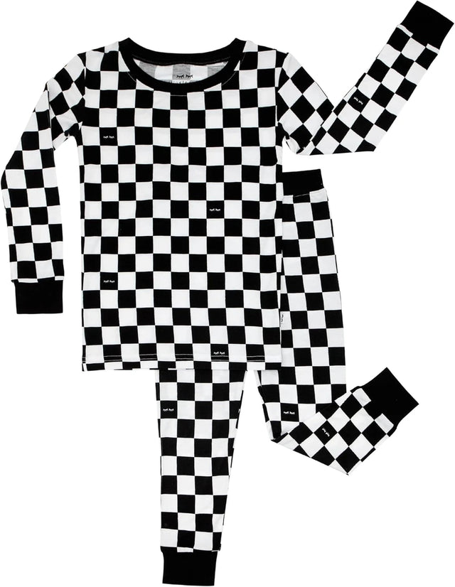 Two-Piece Bamboo checkered Pajama Set