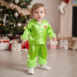 Silky Satin Kids Christmas Pajamas