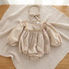 Plaid Infant Romper Headband Set