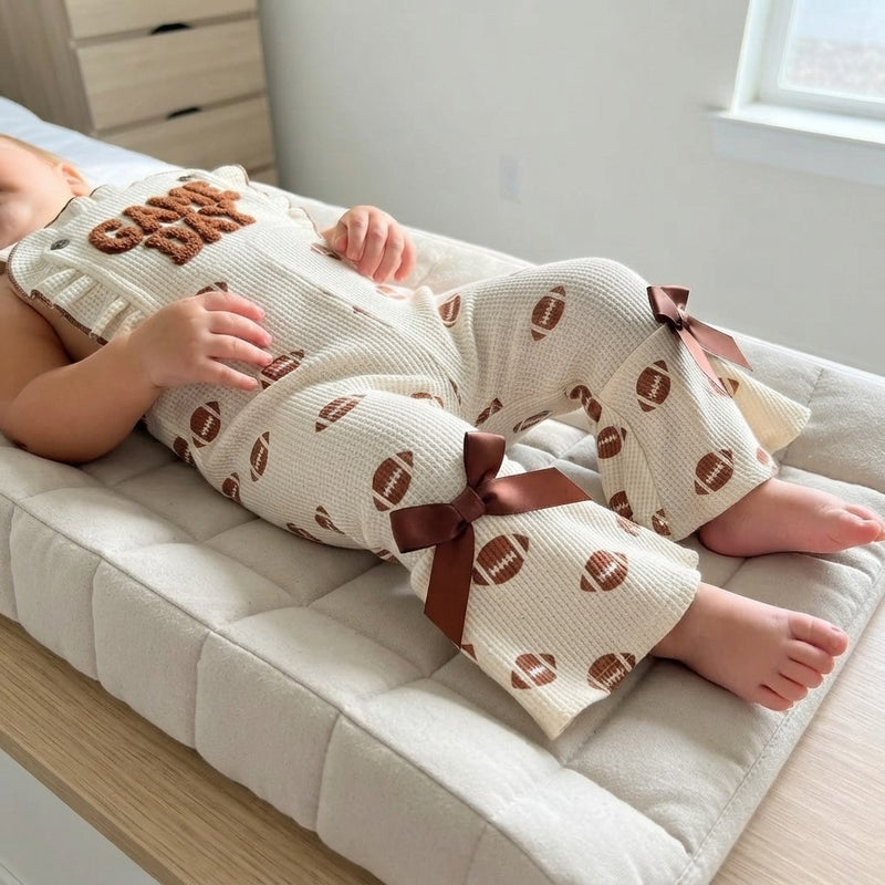 Baby Girl Football Game Day Jumpsuit